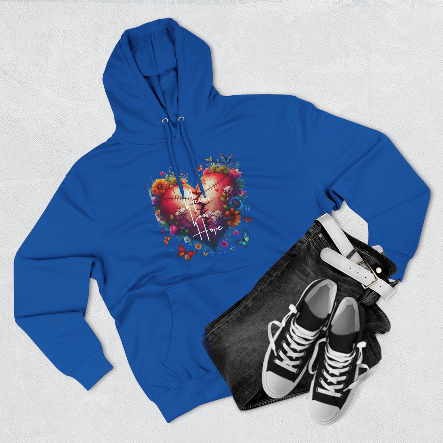 Never Loose Hope Inspirational Heart Hoodie