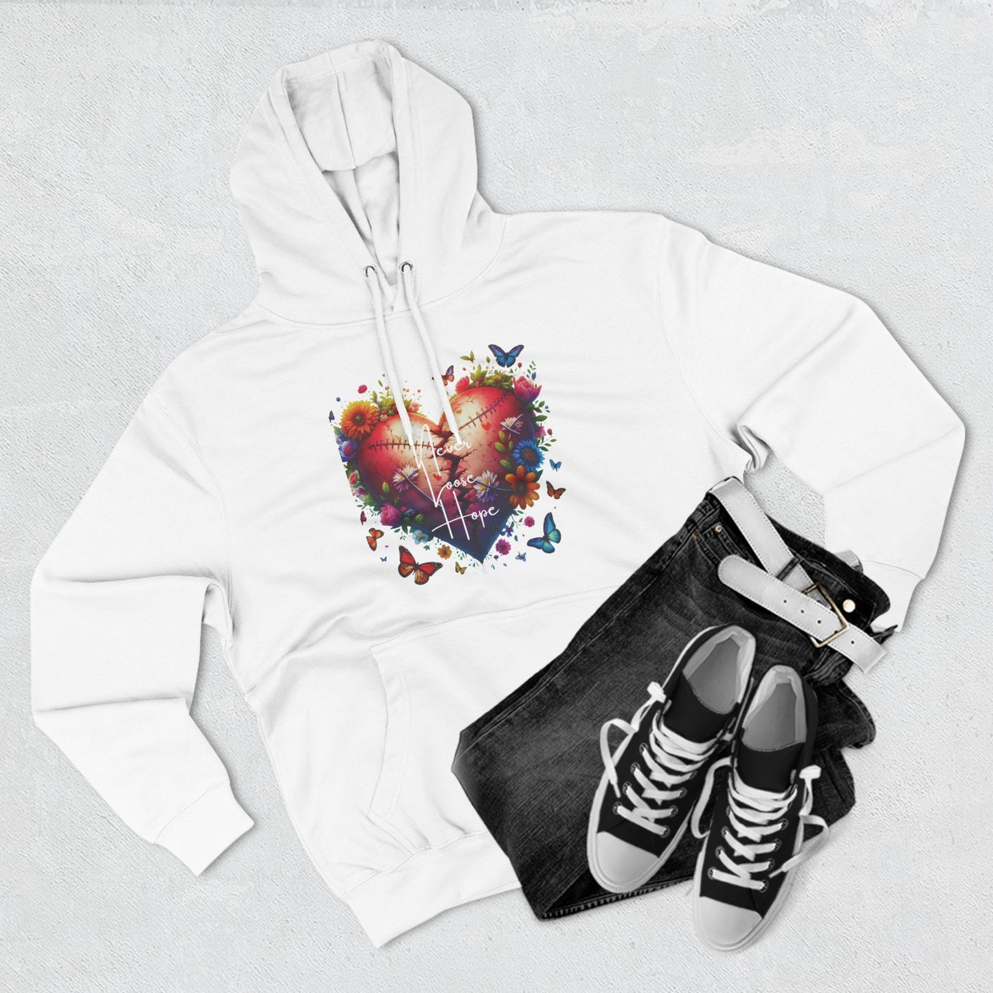Never Loose Hope Inspirational Heart Hoodie