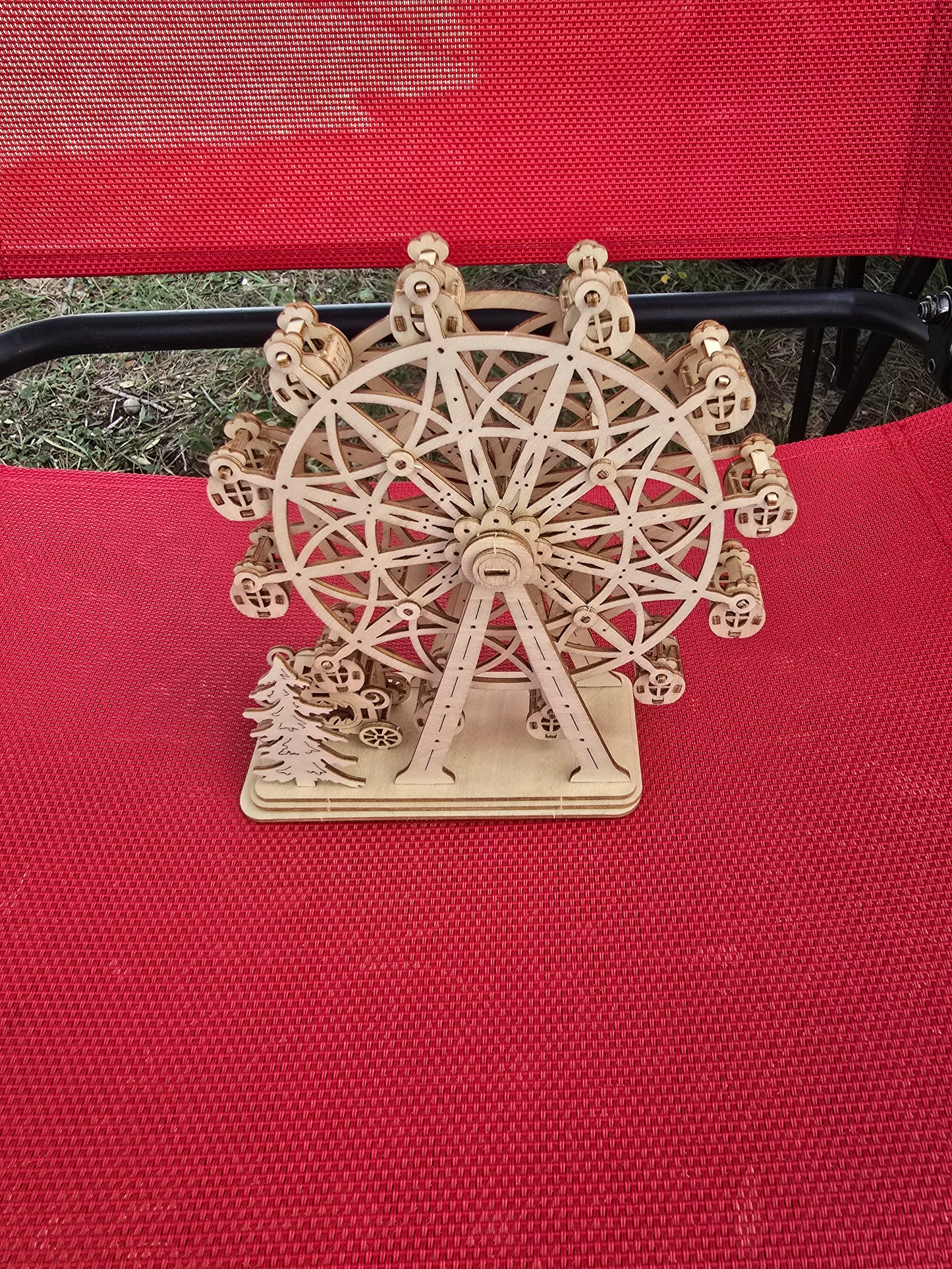 Wooden 3D Ferris Wheel Puzzle, Fully Assembled