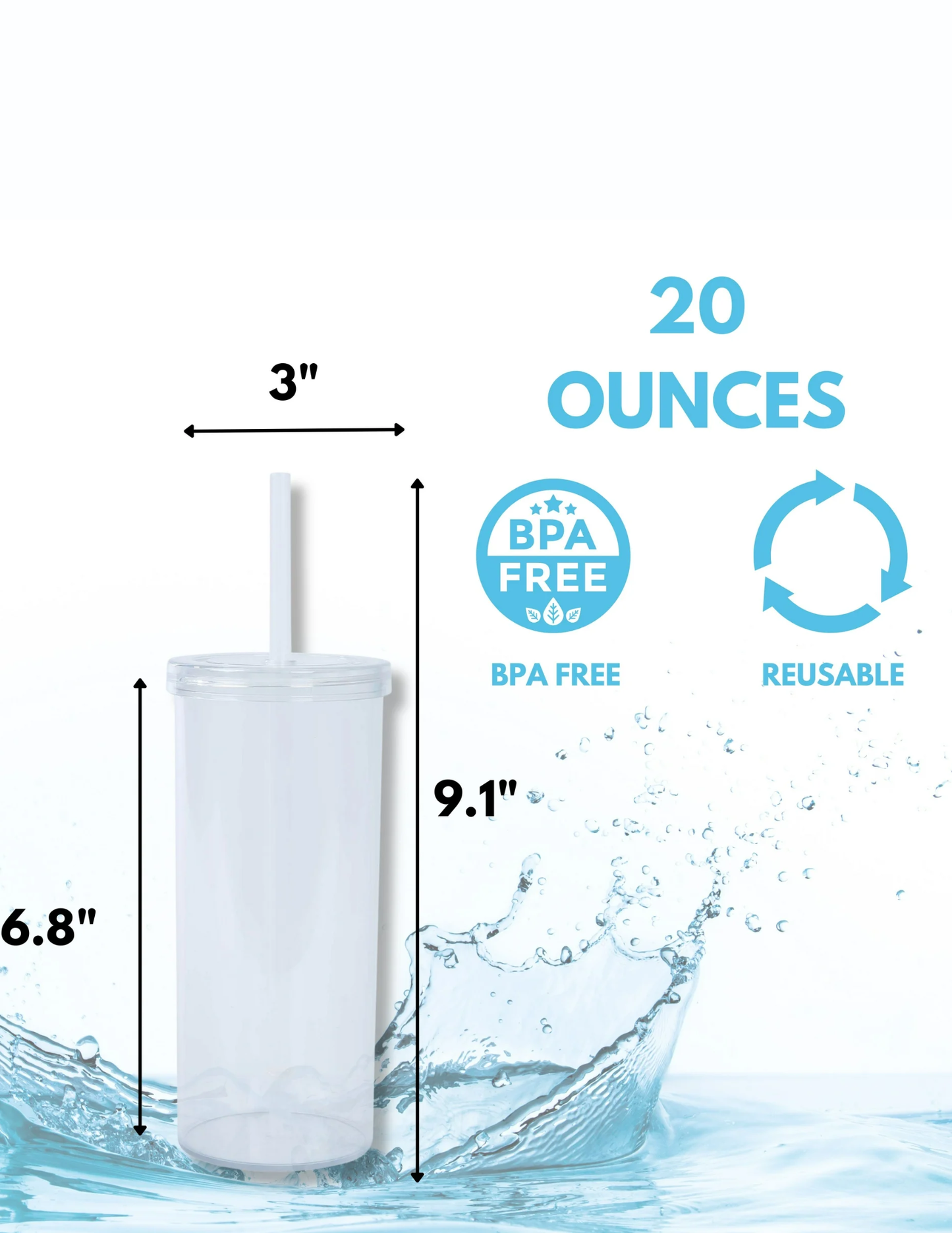 20 oz Clear Blessed Tumbler