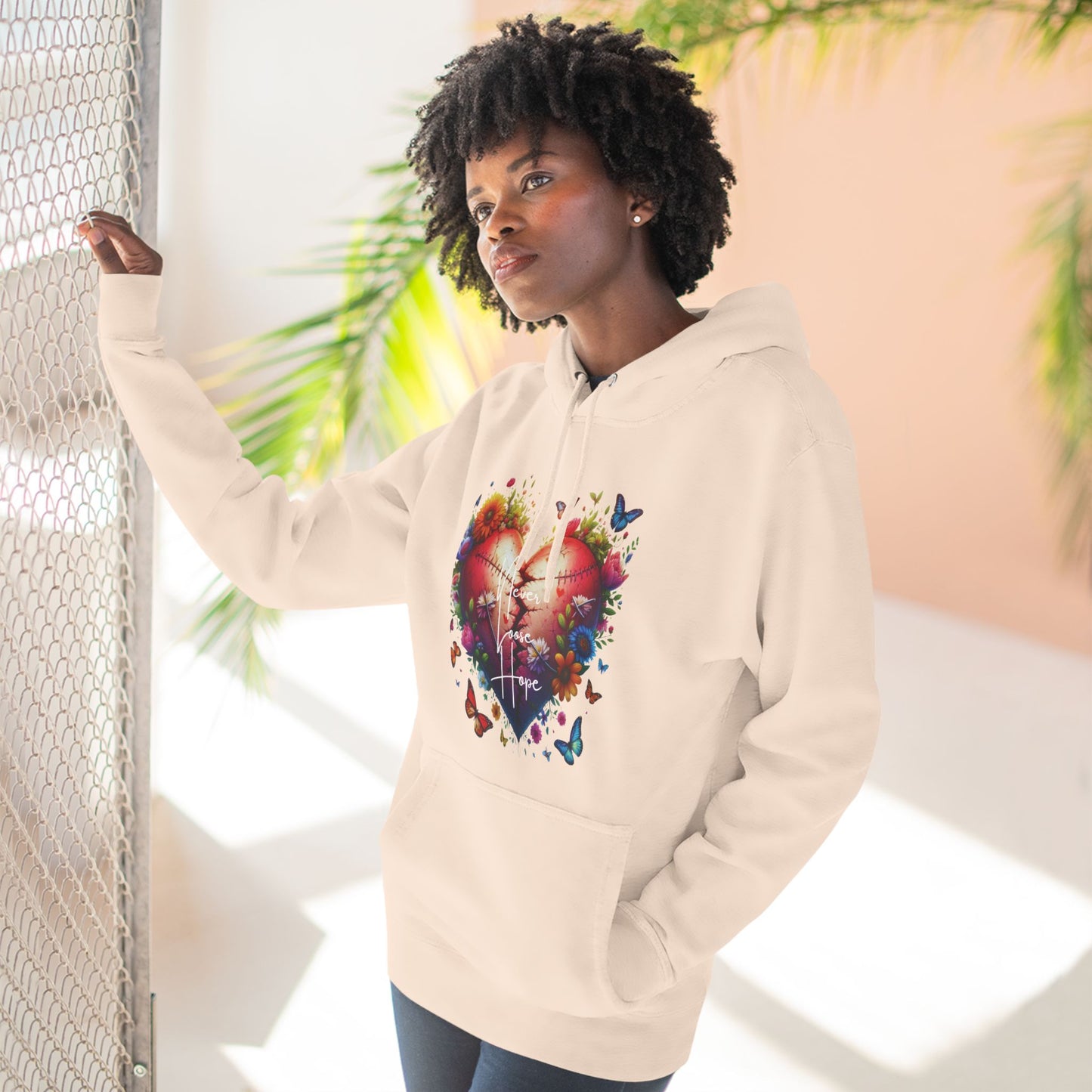 Never Loose Hope Inspirational Heart Hoodie