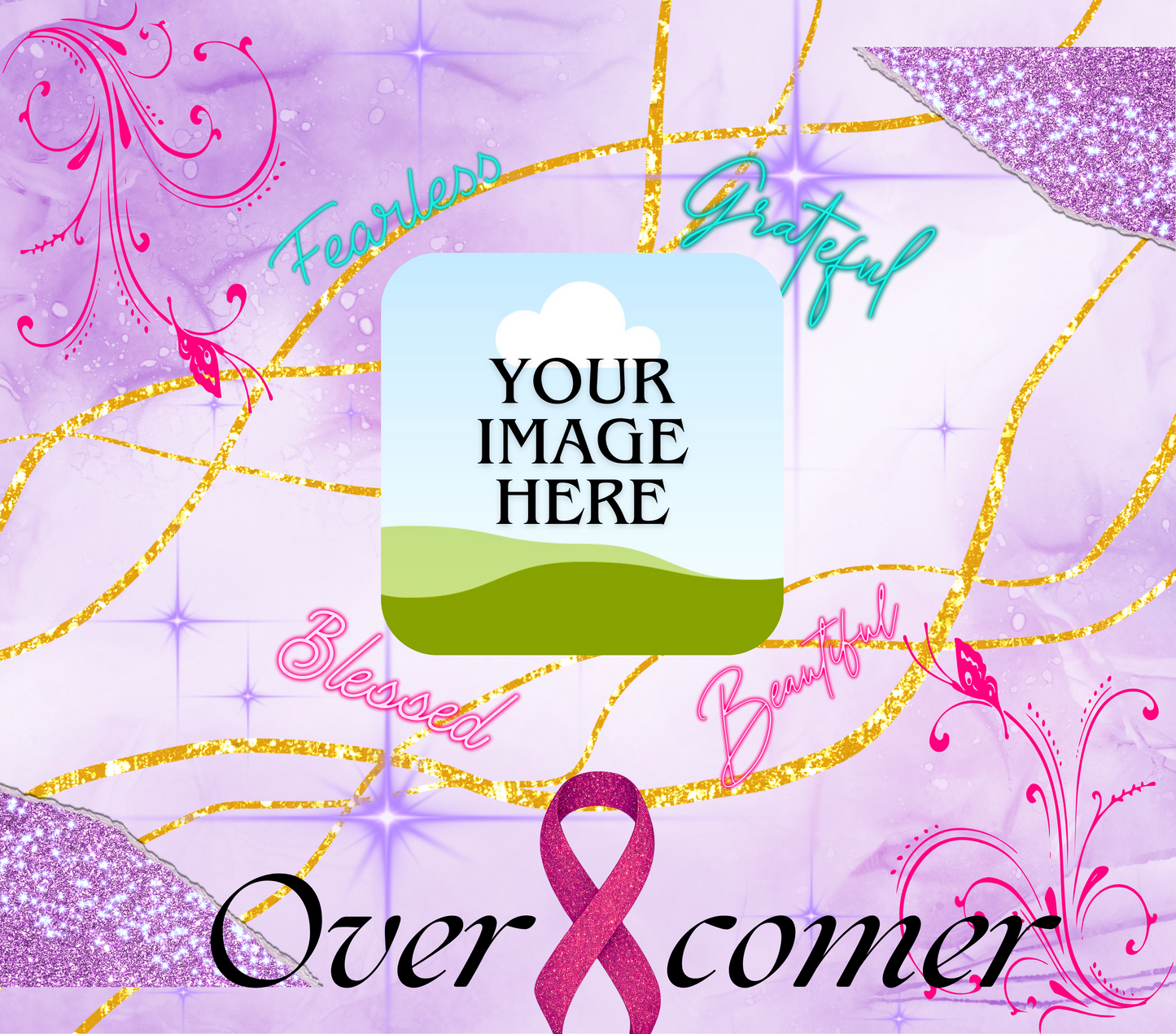 Overcomer– Custom Inspirational Glitter Tumbler