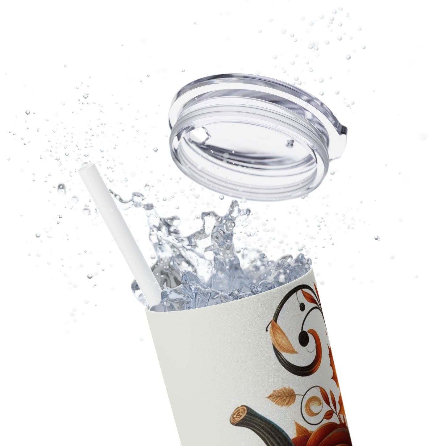 Fall Pumpkin Skinny Tumbler with Straw - 20oz - Perfect for Autumn Celebrations