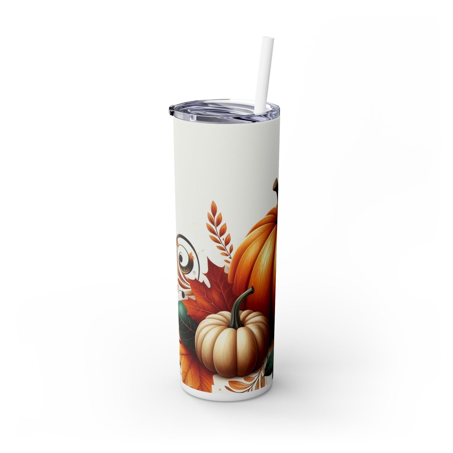 Fall Pumpkin Skinny Tumbler with Straw - 20oz - Perfect for Autumn Celebrations