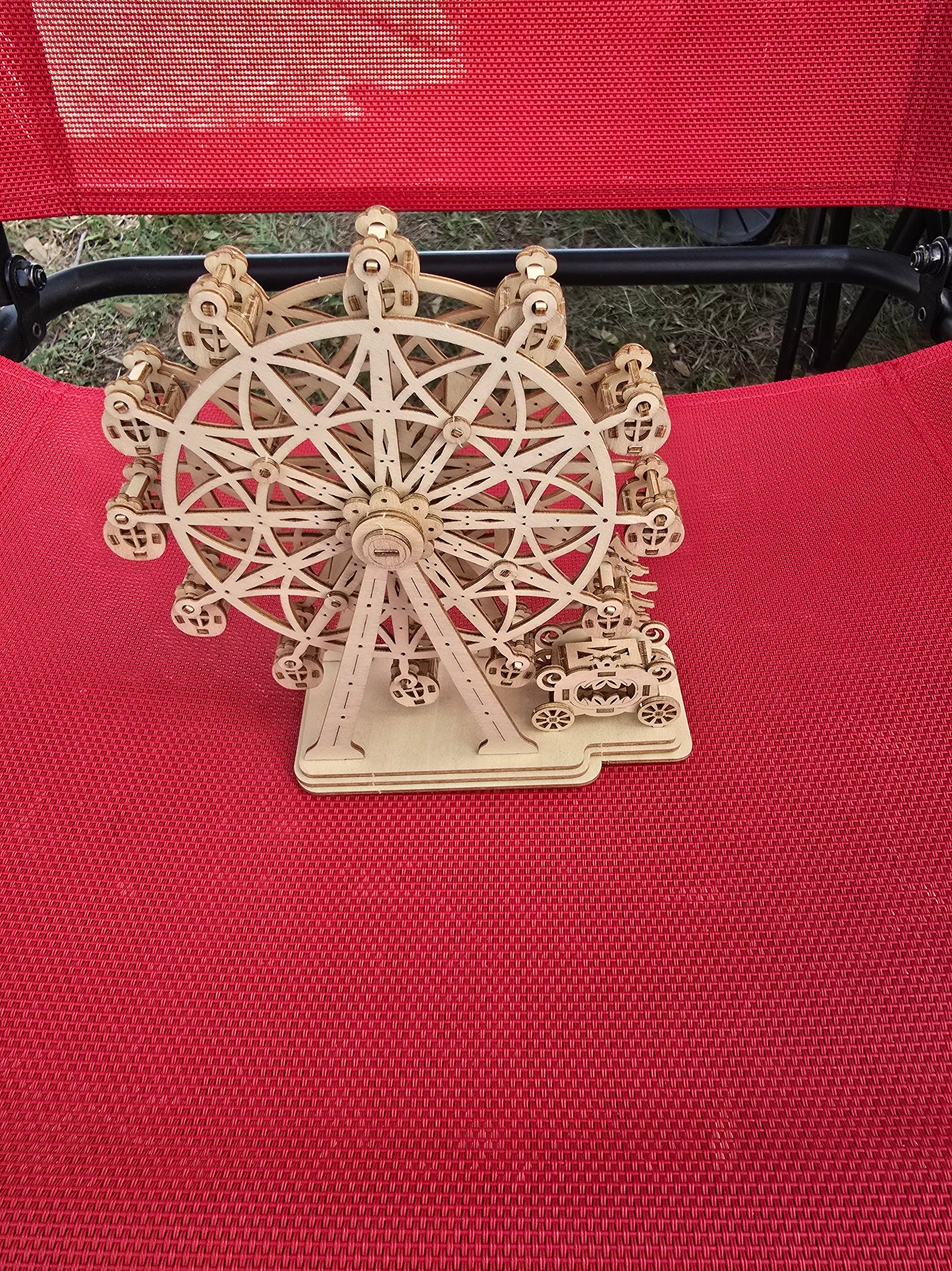 Wooden 3D Ferris Wheel Puzzle, Fully Assembled