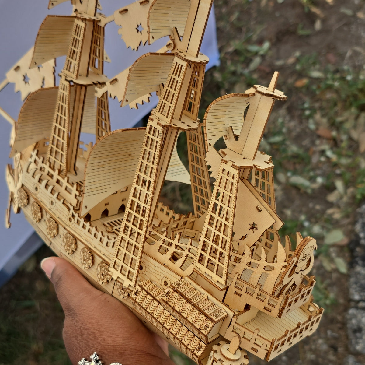 3D Wooden Pre-Built Sailing Ship Model, The Flying Dutchman