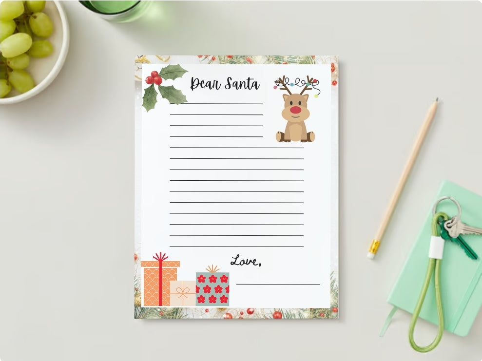Letter to Santa & Christmas Wish List Printable Bundle
