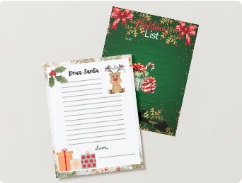 Letter to Santa & Christmas Wish List Printable Bundle
